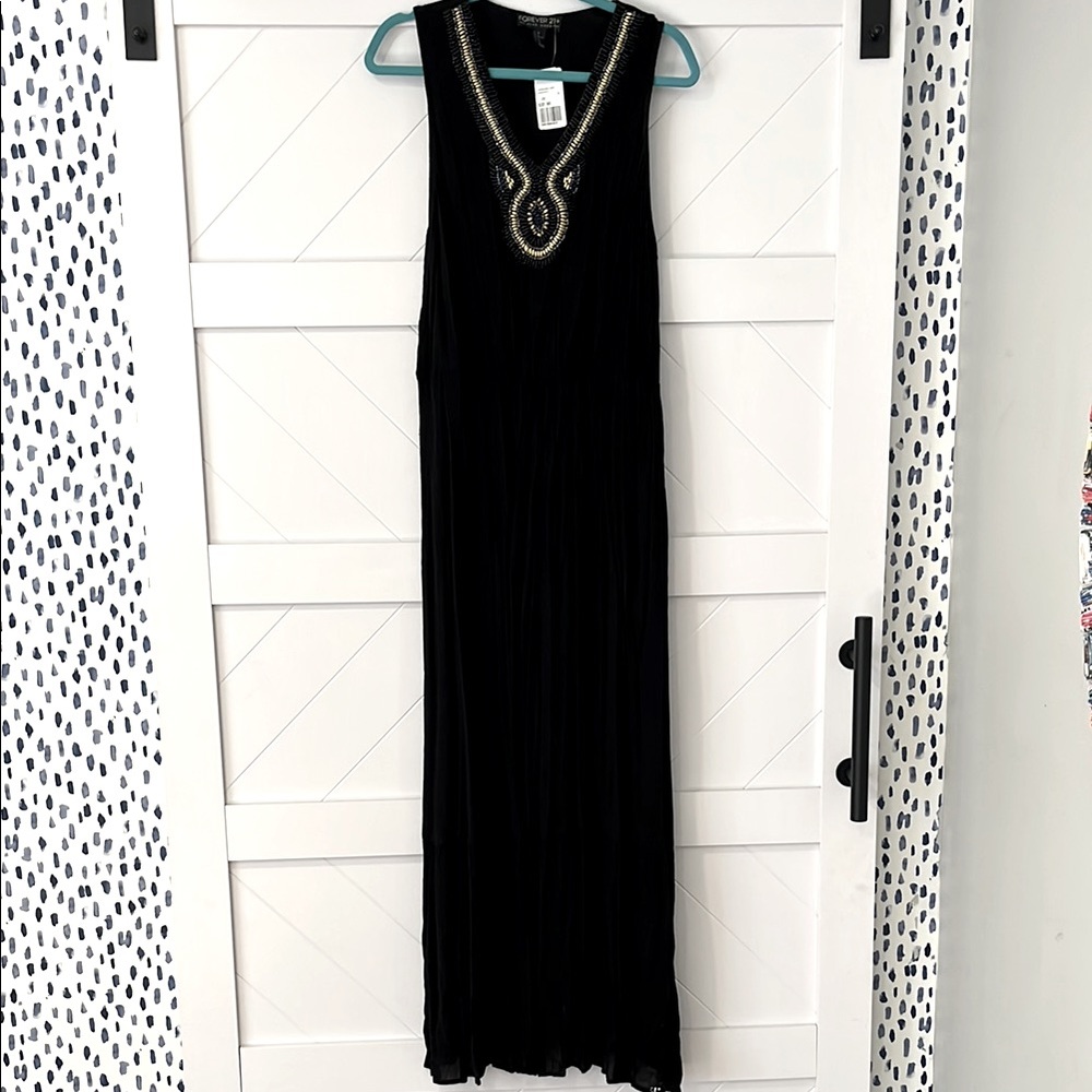 Forever 21 Black and Gold Sequin Maxi Gown